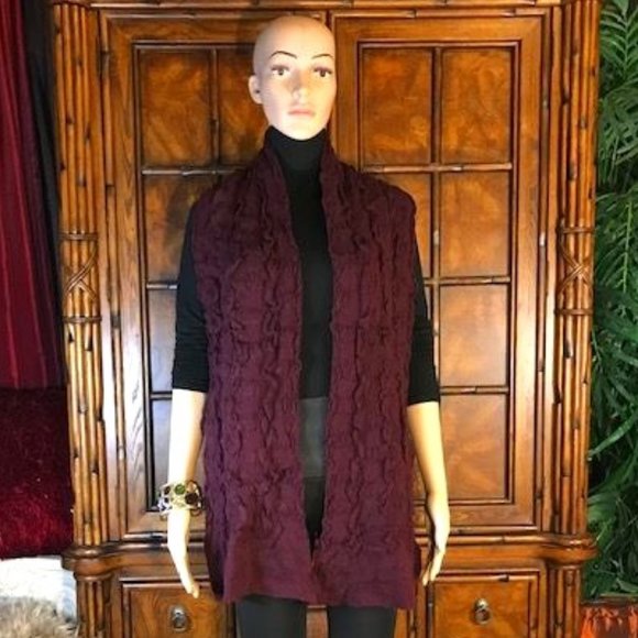 NWOT Jones New York Merlot Tufted Scarf - Picture 1 of 5